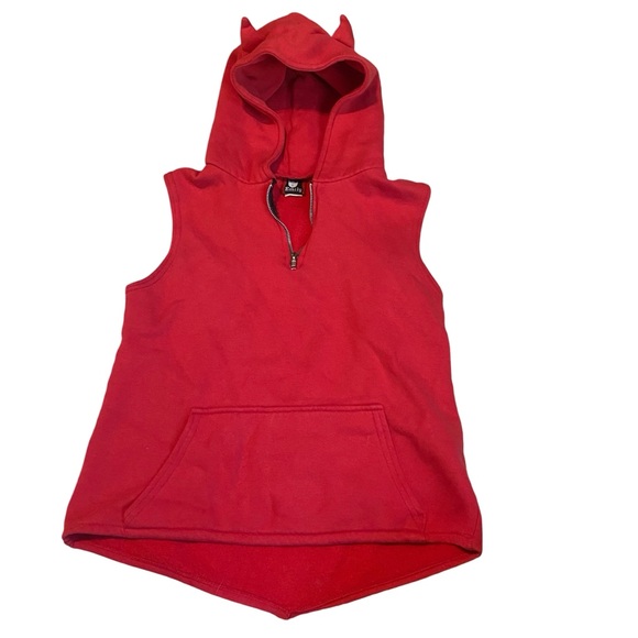 Emily the Strange 1999 Sleeveless Devil 😈 Horn Hoodie - Picture 1 of 7